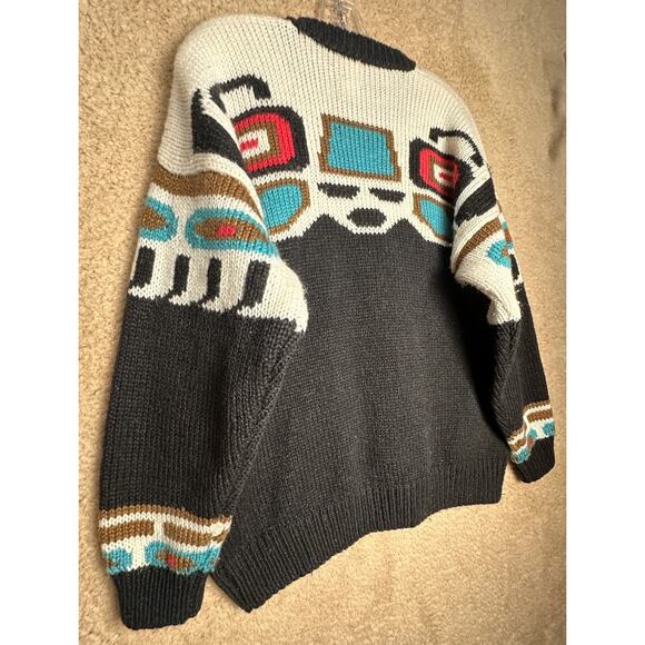 Vtg 1980s Sync Tribal Navajo Knit Pullover Sweater Adult Sz M - Picture 11 of 14